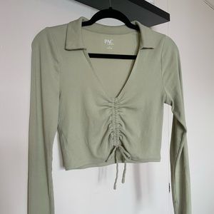 Sage Green Crop Top Pacsun